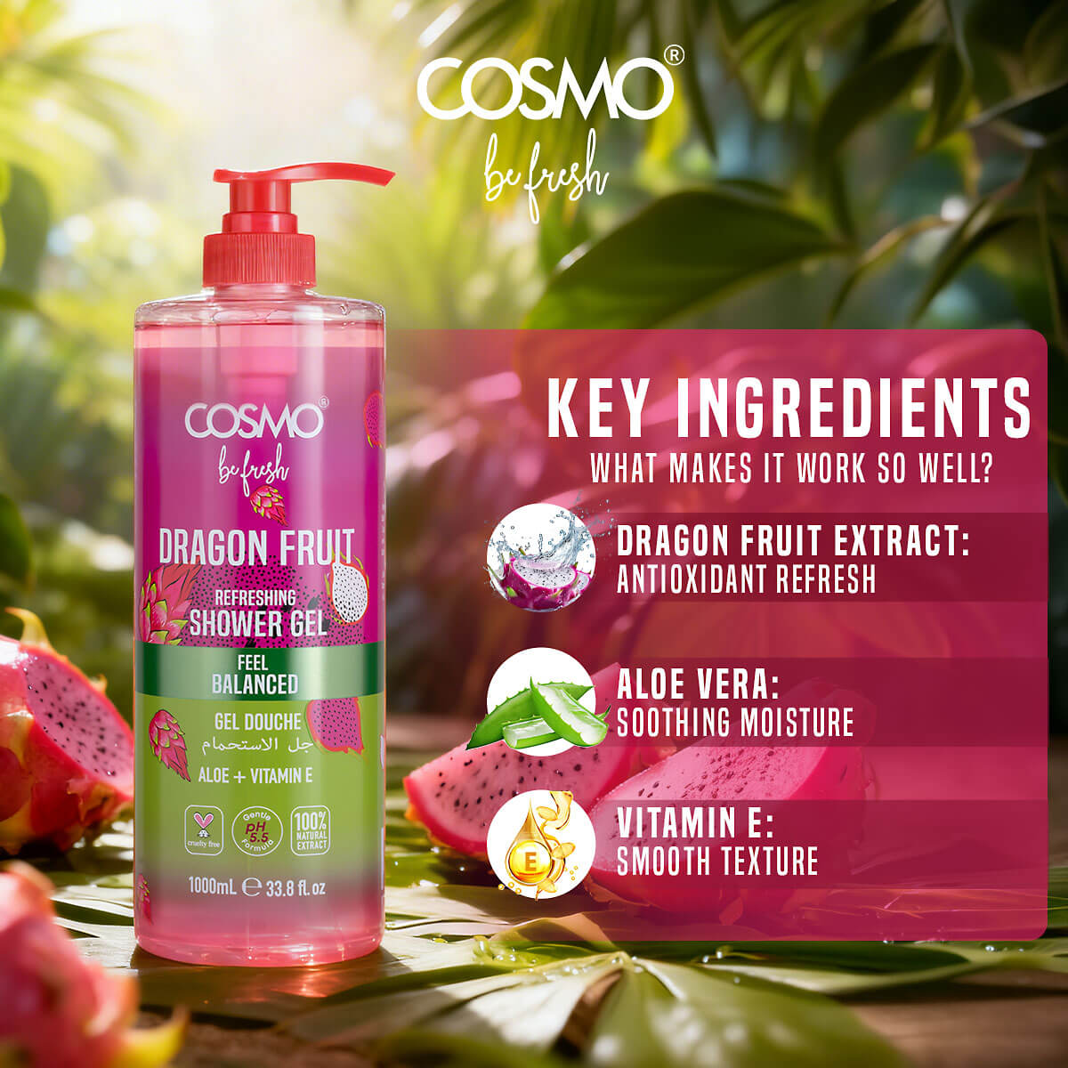 Be Fresh Dragon Fruit Shower Gel 1000ML product image 5