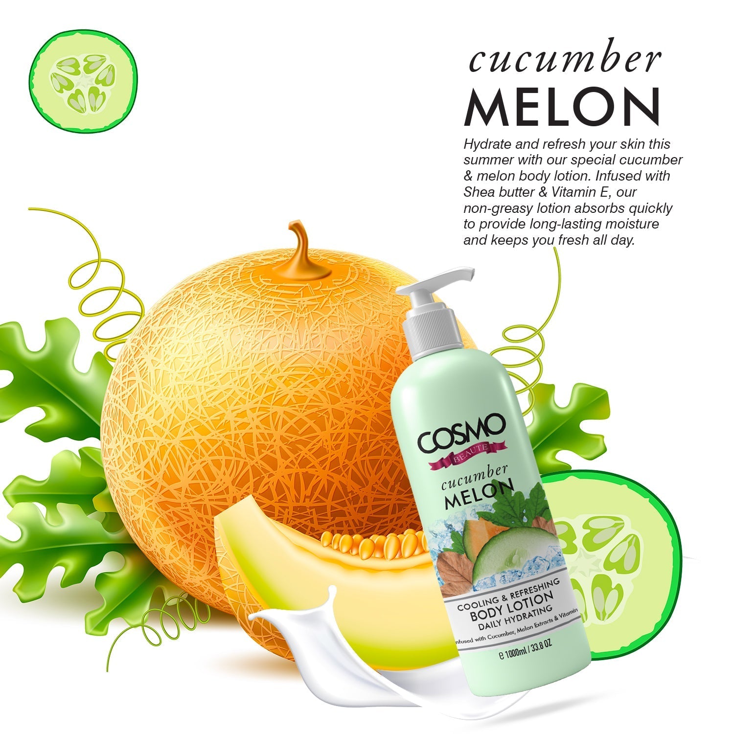 Cucumber Melon Body Lotion 1000ML product image 2